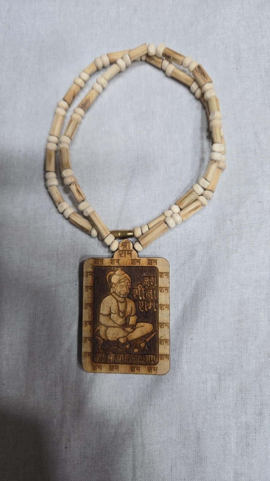 Premium Tulsi Kanthi Mala with Hanuman Ji Pendant – Spiritual Protection & Blessings (Pack of 2)