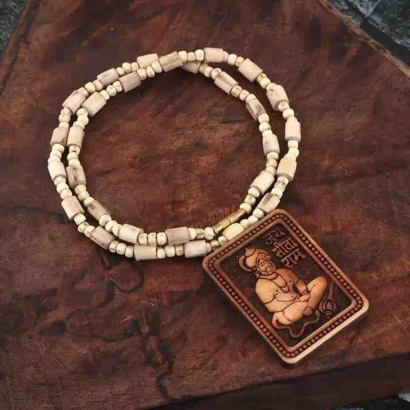 Premium Tulsi Kanthi Mala with Hanuman Ji Pendant – Spiritual Protection & Blessings (Pack of 2)